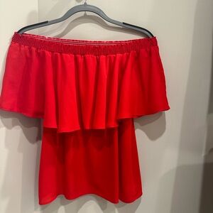Show Me Your Mumu red off the shoulder top